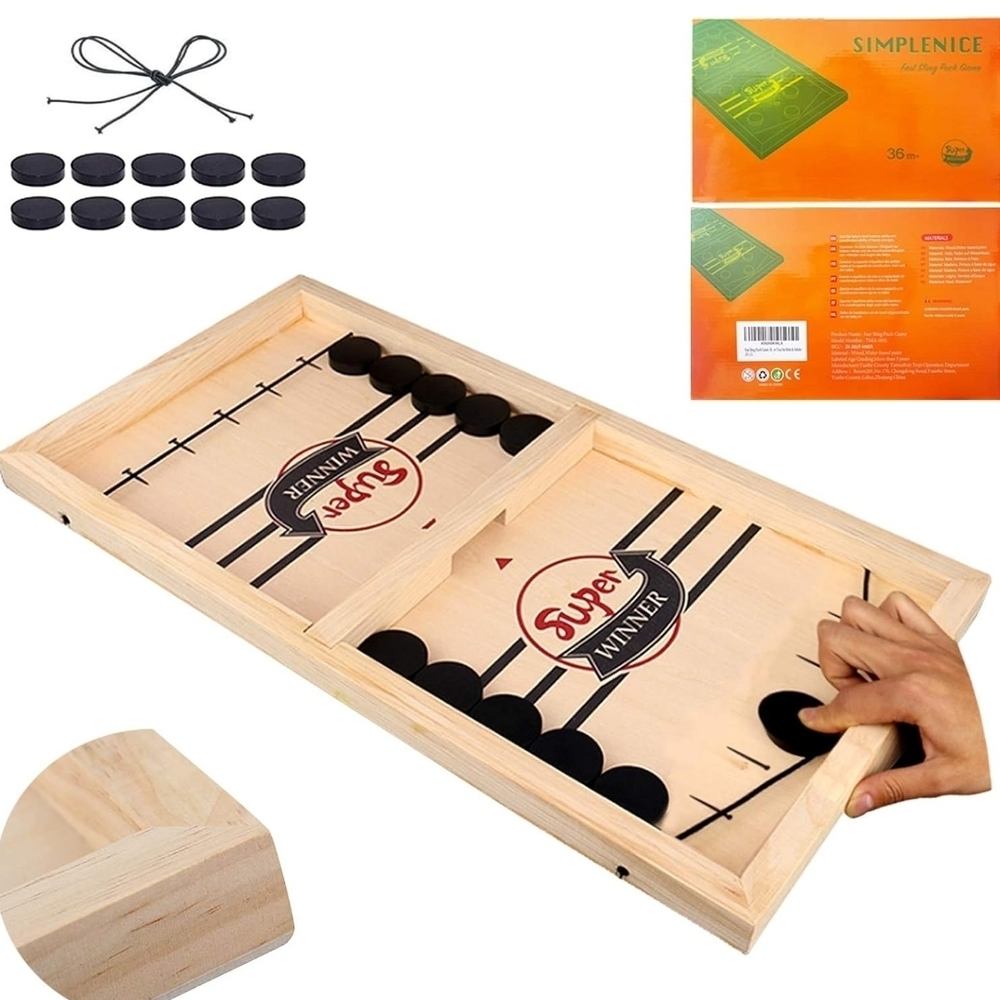 Large Sling Puck FAST Table Game Night Hockey Board Game Board Game Super Winner